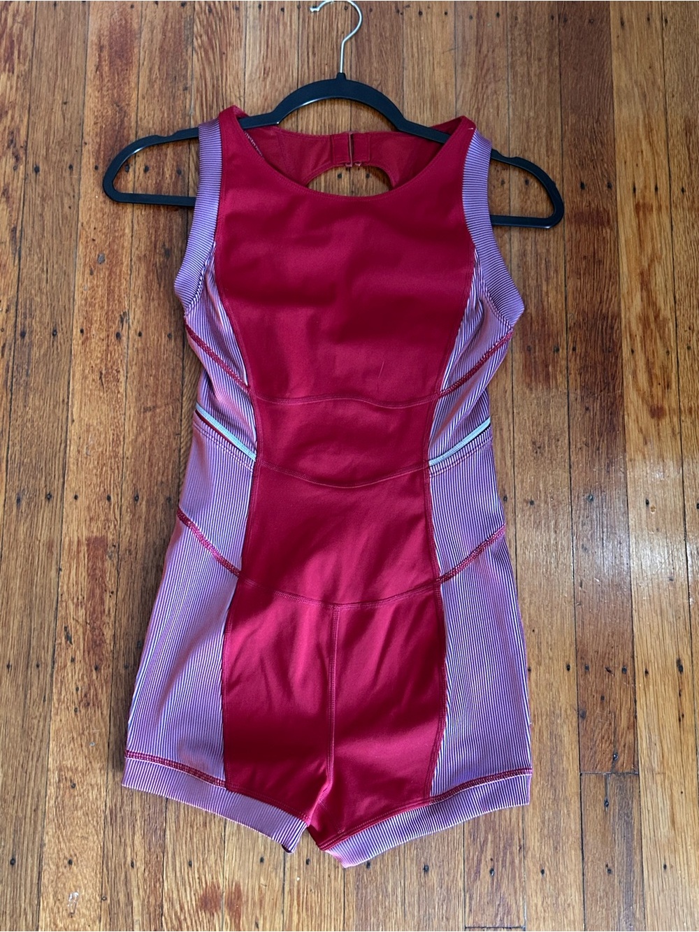 Free People Movement Hardio Cardio Shortsie Romper Size XS Red Grape Leotard